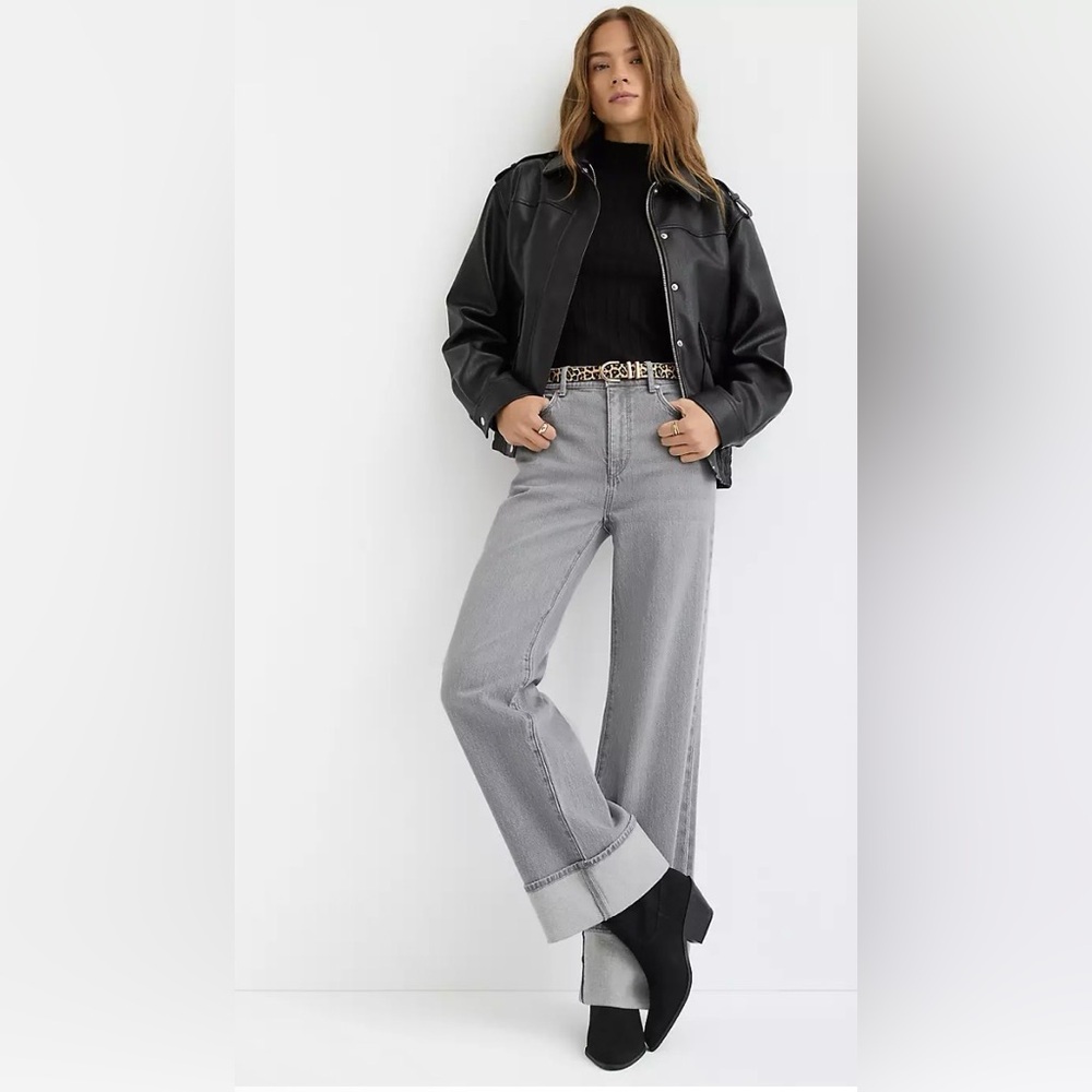 LOFT High Rise Wide Leg Denim Jeans 8/29